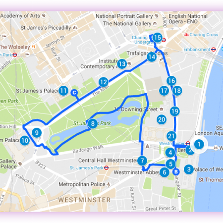 Westminster Walking Tour Route
