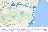 Route of the Trip to Madara and the Stone Forest